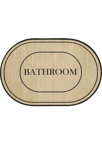 Armasi Kahve Oval Banyo Paspası Dijital Baskı Yıkanan Kaymaz İkili Banyo Paspas Takımı 40x60 60x100 fırsatları