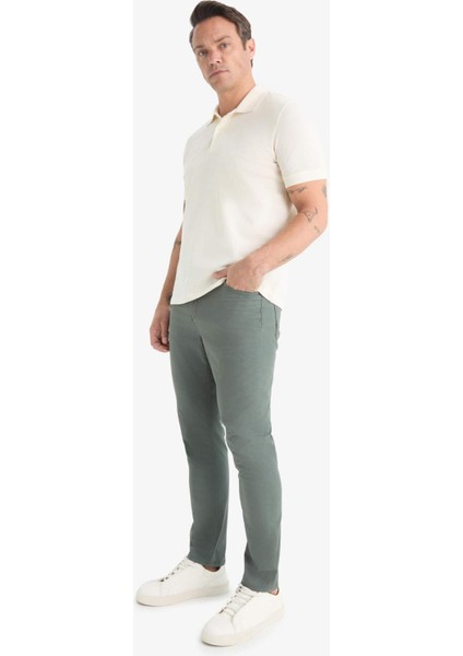 Yazlık Gabardin Chino Kanvas Pantolon Slim Fit Dar Kesim Dar Paça Cepli