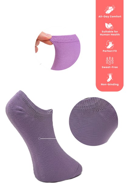 %100 Pamuk Birinci Kalite Penye Çorap Seti -Kadın 5'li Patik Çorap Seti