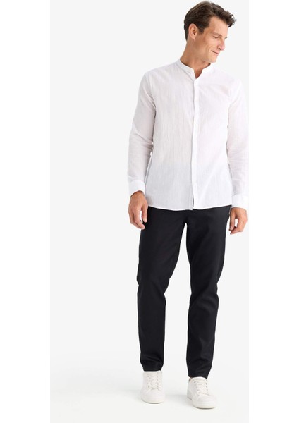 Yazlık Tensel Kumaş Jogger Pantolon Basic Düz Cepli Dar Paça