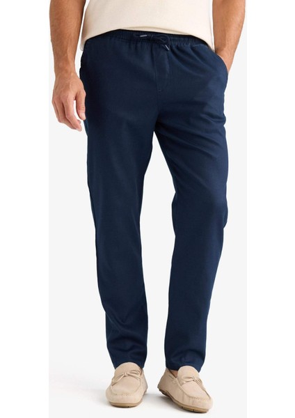 Yazlık Tensel Kumaş Jogger Pantolon Basic Düz Cepli Dar Paça