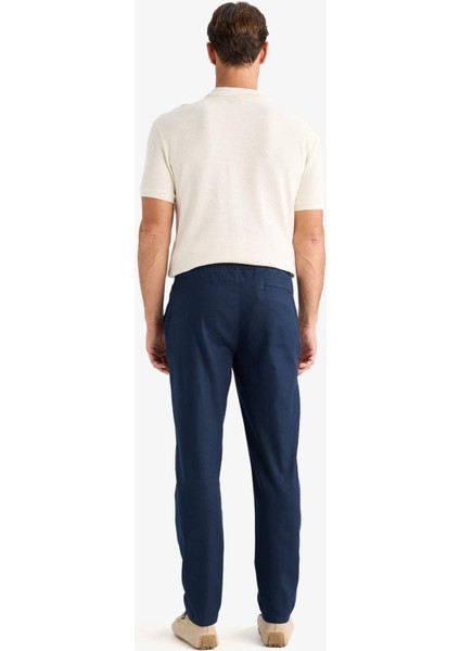 Yazlık Tensel Kumaş Jogger Pantolon Basic Düz Cepli Dar Paça