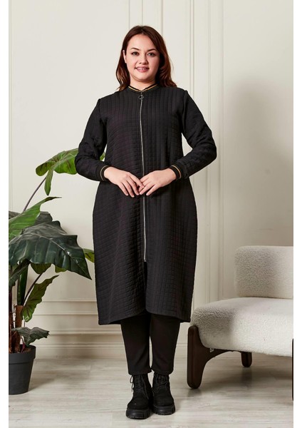 Kadın Büyük Beden Fermuarlı Kapitone Kap fırsatları