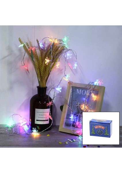 Beyaz 5mt Fişli Kar Tane Dekor Lamba (5131)