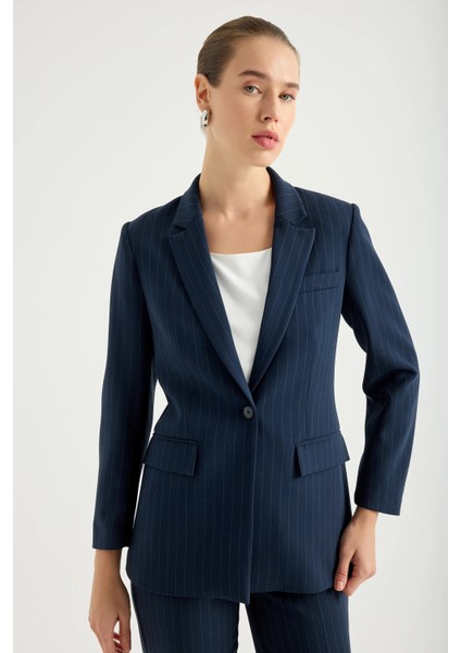 Çizgili Blazer Ceket
