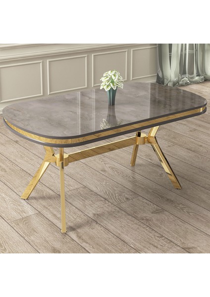 Olya Serisi 90X168 Lak Panel Antrasit Ironi Masa Takımı Gold Ayaklı 4 Antrasit Sandalye modelleri