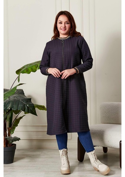 Kadın Büyük Beden Fermuarlı Kapitone Kap fırsatları