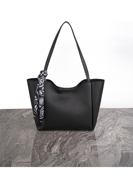 Kadın Fularlı Fermuarlı Mıknatıs Kapamalı Shopper El ve Omuz Çantası fırsatları