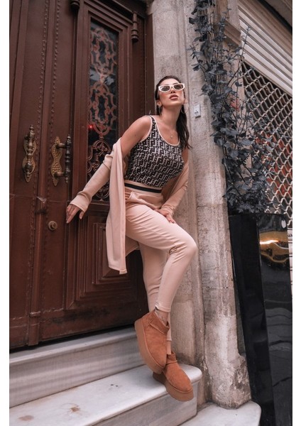 Ozgn Kadın Uzun Kollu Krep Üçlü Takım fırsatları