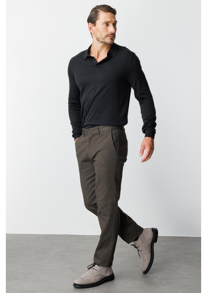 Erkek Kahve Regularfıt / Rahat Kalıp Std Pantolon fırsatları
