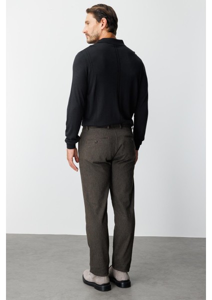 Erkek Kahve Regularfıt / Rahat Kalıp Std Pantolon