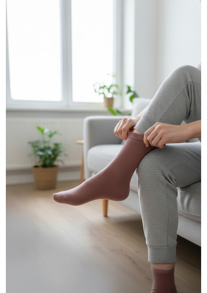 %100 Pamuk Birinci Kalite Penye Çorap Seti -Kadın 5'li Çorap Seti indirimleri