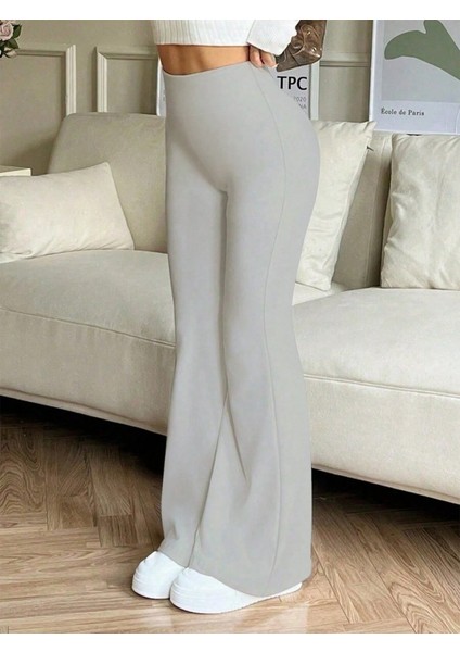 Ozgn Kadın Yüksek Bel Ispanyol Paçalı Pantolon Tayt modelleri