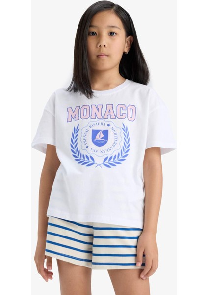 Kız Çocuk Beli Lastikli Çizgili Şort A2466A825HS