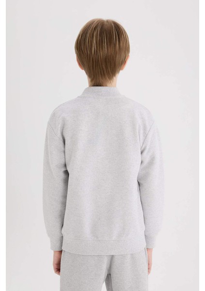 Erkek Çocuk Kolej Yaka Bomber Pike Hırka