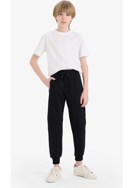 Erkek Çocuk Beli Paçası Lastikli Basic Düz Pike Eşofman Altı