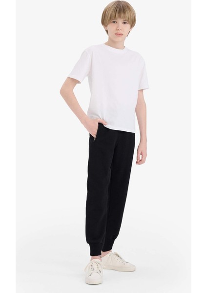Erkek Çocuk Beli Paçası Lastikli Basic Düz Pike Eşofman Altı