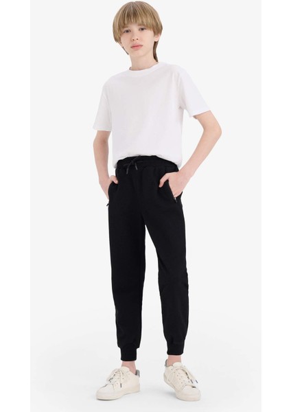 Erkek Çocuk Beli Paçası Lastikli Basic Düz Pike Eşofman Altı