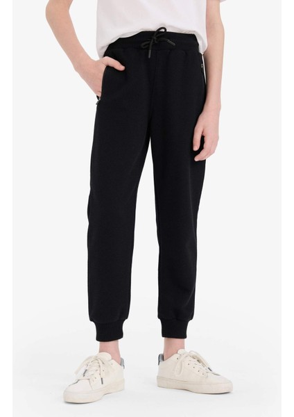 Erkek Çocuk Beli Paçası Lastikli Basic Düz Pike Eşofman Altı