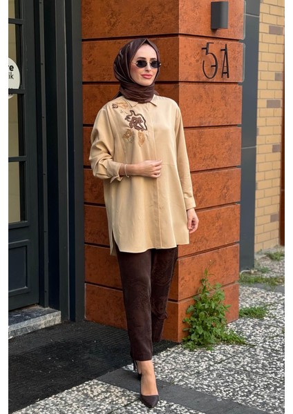 Gömlek 10002521511013 Camel