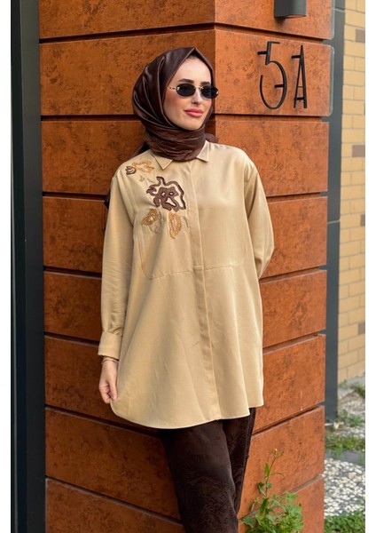 Gömlek 10002521511013 Camel modelleri