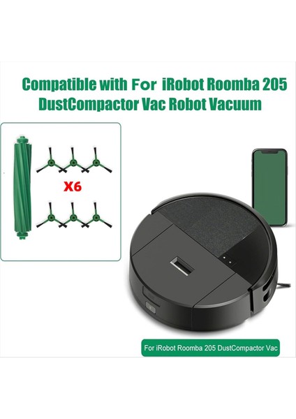 Irobot Roomba 205/ARTI 405/ARTI 505 Combo Elektrikli Süpürge Parçaları Değiştirilebilir Yıkanabilir Ana Yan Fırça Için 7 Adet (Yurt Dışından) fırsatları