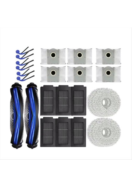 Ecovacs Deebot T30C Omni ve T30C Pro Omni Elektrikli Süpürge Ana Fırça Paspas Pedleri Toz Torbası Yan Fırçalar Için 26 Adet Yedek Parça (Yurt Dışından)