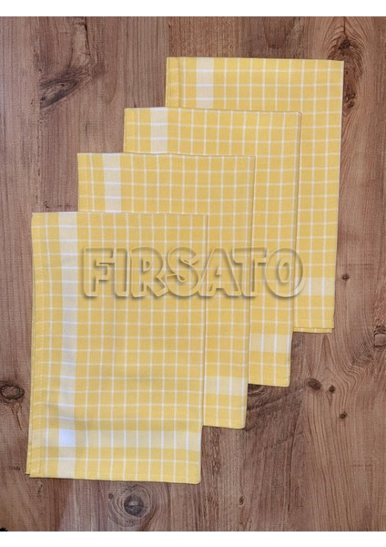 Grida Kareli 4'lü Mutfak Havlusu | Kurulama Bezi Oeko-Tex Sertifikalı