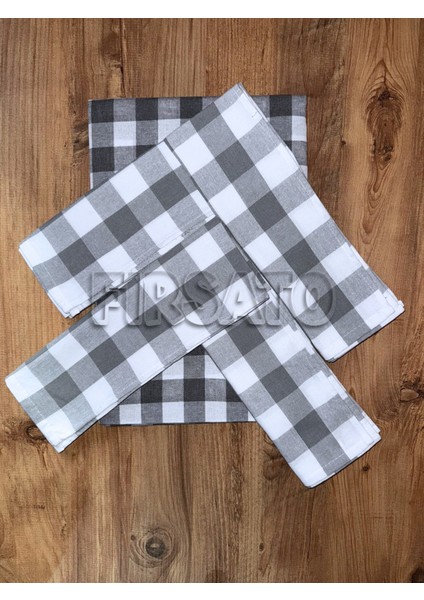 Karevibe Masa Örtüsü ve 4'lü Peçete Seti – Kare Desen, 5 Parça fiyatları
