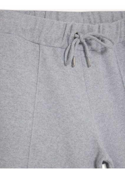 Regular Fit Pantolon Beli Lastikli Basic Düz Bağcıklı Cepli Paça Katlamalı Uzun Boy D9010AX24WN