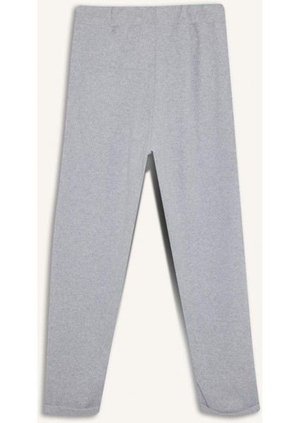 Regular Fit Pantolon Beli Lastikli Basic Düz Bağcıklı Cepli Paça Katlamalı Uzun Boy D9010AX24WN