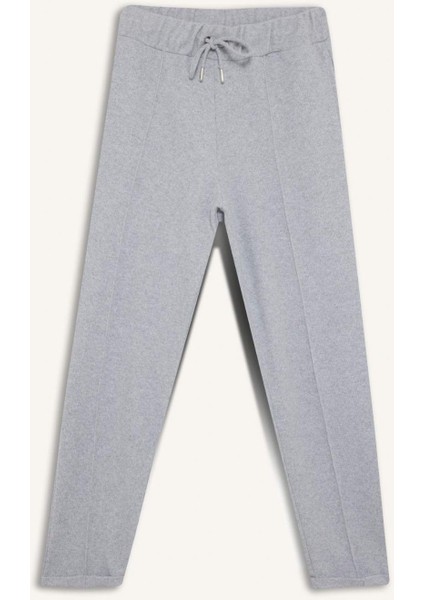 Regular Fit Pantolon Beli Lastikli Basic Düz Bağcıklı Cepli Paça Katlamalı Uzun Boy D9010AX24WN