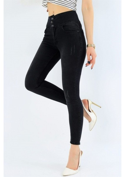 Ozgn Yüksek Bel Likralı Jean Pantolon 90 cm modelleri