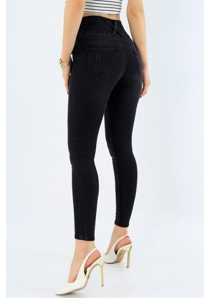 Ozgn Yüksek Bel Likralı Jean Pantolon 90 cm fırsatları