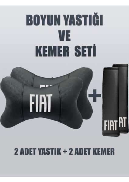 Fiat Yeni Logo Boyun Yastığı ve Emniyet Kemer Kılıfı Seti – Konforlu & Şık Tasarım