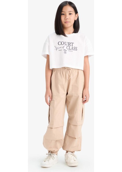 Kız Çocuk Paraşüt Kargo Jogger Paça Pantolon