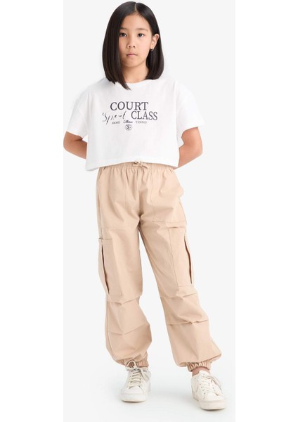 Kız Çocuk Paraşüt Kargo Jogger Paça Pantolon