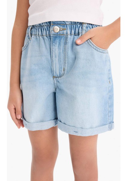 Kız Çocuk Paperbag Jean Şort