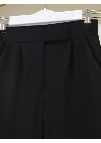 Ozgn Cırtlı Fermuarlı Palazzo Pantolon -Siyah fırsatları