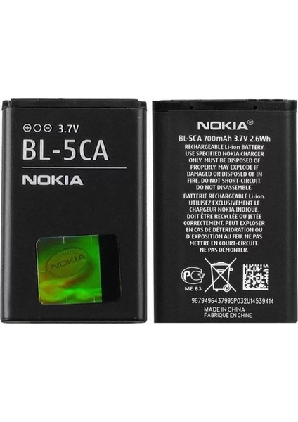 Bl-5ca 6205 (BL5CA 700 Mah Batarya Pil Orijinal Uzun Ömürlü Yüksek Kapasite)