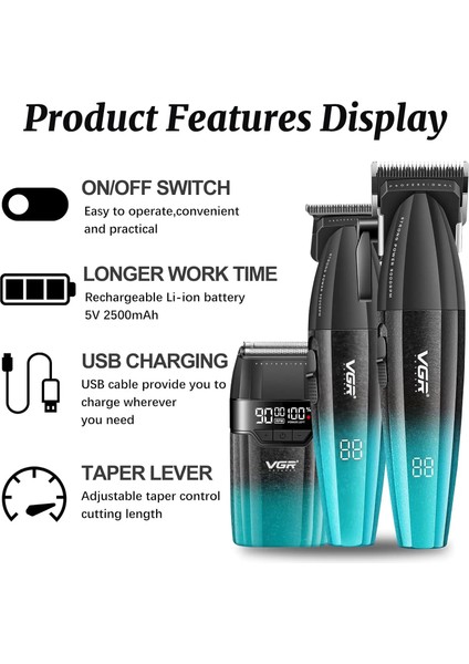 Farissu V-6740S3 Profesyonel Kablosuz Saç ve Sakal Kesme Makinesi – 3 In 1 Tıraş Seti fiyatları