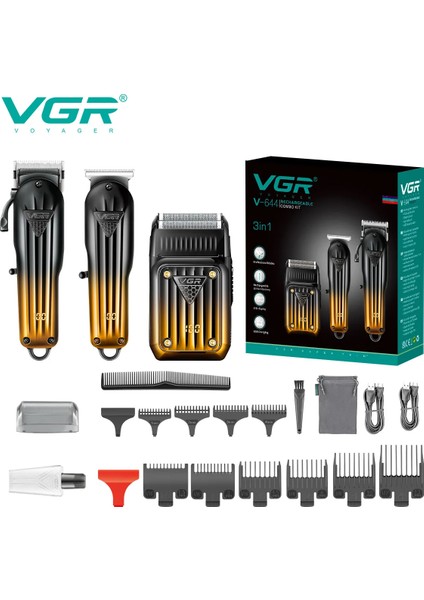 Farissu Vgr V-644 Profesyonel 3ü 1 Arada Şarjlı Bakım Seti - Saç, Sakal ve Sıfırlama Tıraş Makinesi