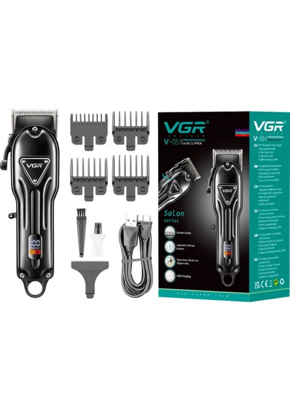 Farissu Vgr V-051 Profesyonel Şarjlı Saç Kesme Makinesi - 300 Dakika Kesintisiz Güç & Seramik Bıçak