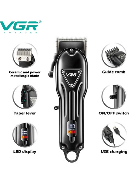 Farissu Vgr V-051 Profesyonel Şarjlı Saç Kesme Makinesi - 300 Dakika Kesintisiz Güç & Seramik Bıçak fiyatları