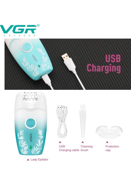 Farissu Vgr V-738 Profesyonel Kadın Epilatörü – LED Işıklı, 18 Cımbızlı, 2 Hız Ayarlı ve USB Şarjlı Kablosuz fiyatları