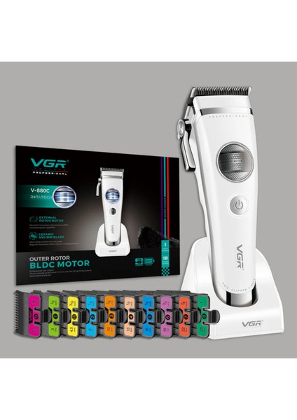 Farissu Vgr V-880C Profesyonel Bldc Motorlu Şarjlı Saç Kesme Makinesi - Seramik Bıçaklı, Standlı