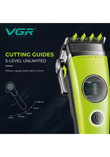 Farissu Vgr V-880C Profesyonel Bldc Motorlu Şarjlı Saç Kesme Makinesi - Seramik Bıçaklı, Standlı