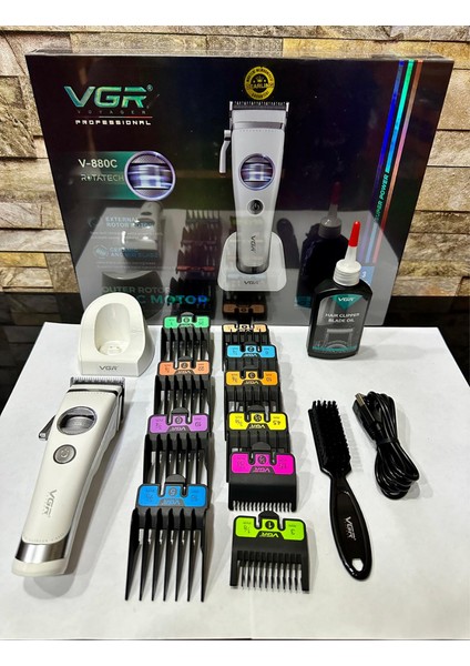 Farissu Vgr V-880C Profesyonel Bldc Motorlu Şarjlı Saç Kesme Makinesi - Seramik Bıçaklı, Standlı