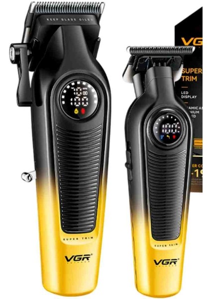 VGR V-196 Saç Kesim V 996 Ense Sakal Sdlc Bıçaklı LED Ekranlı Kablosuz USB Seramik Bıçaklı Profesyonel Berber modelleri