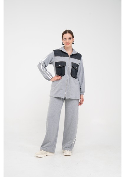 Kontrast Detaylı Fermuarlı Spor Ikili Takım K1748 fiyatları